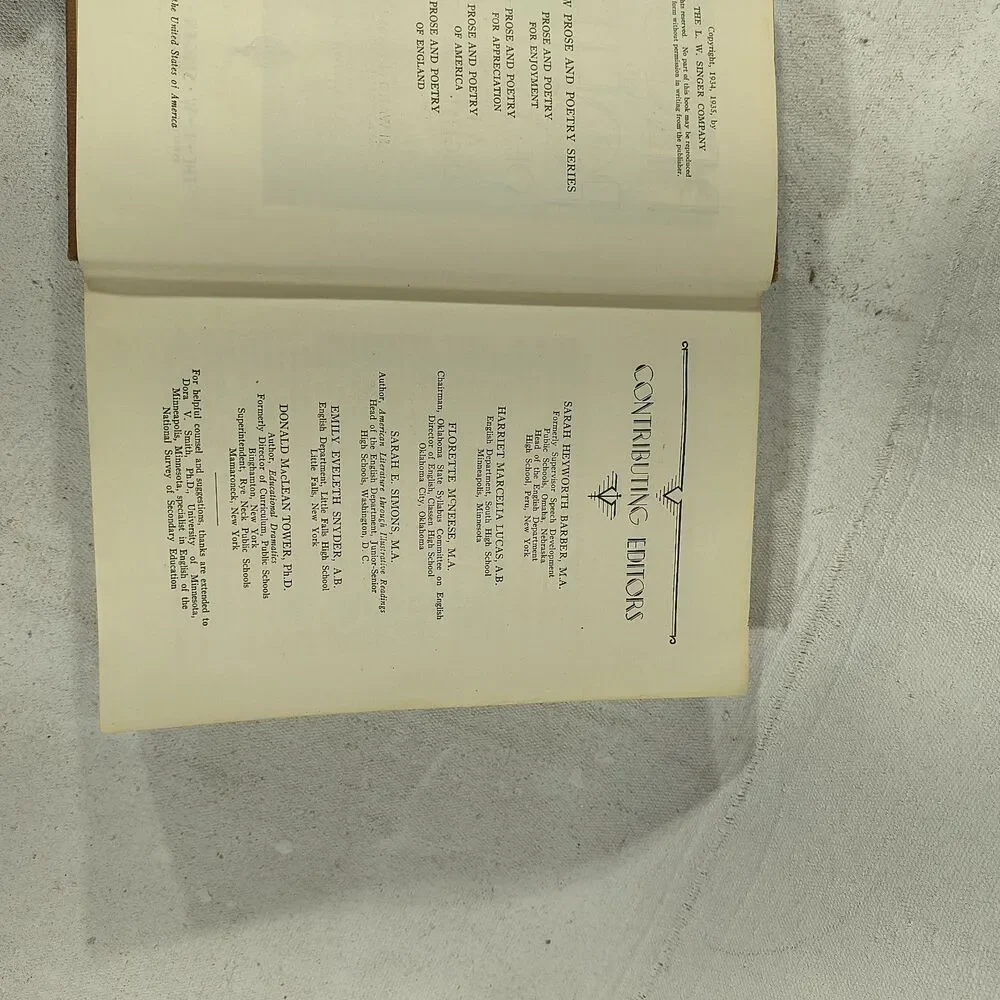 1935 First PROSE and POETRY of ENGLAND by McGraw Illustrations Wiser